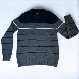 Men's Banana Republic Black Grey White Cotton Blend Sweater Size M